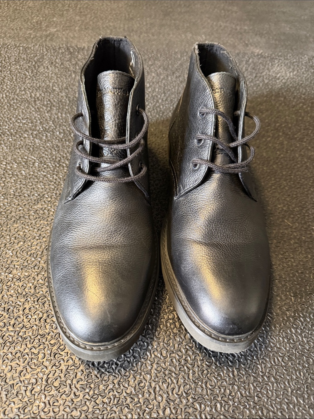 Hush Puppies Men's Black Leather - Classic Lace-Up Dress Shoe